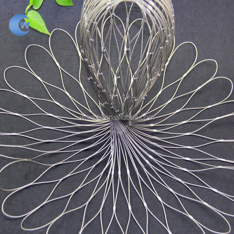 Customized Flexible and Soft Cable Safety Net 304 316 Stainless Steel Rope Mesh Bag Metal SS Rope Wire Mesh for Bag